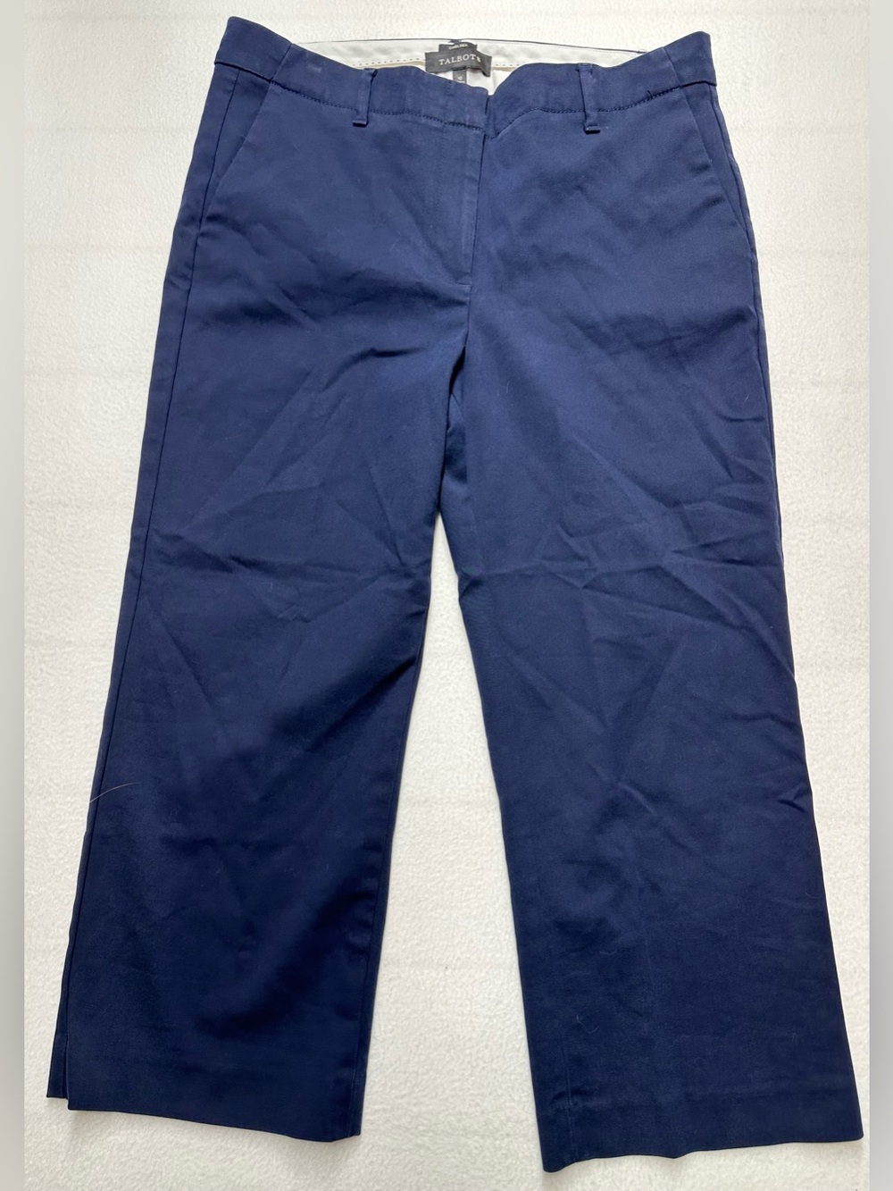 Talbots Chelsea Women’s Size 10 Navy Blue Cropped Pants Stretch Straight Leg